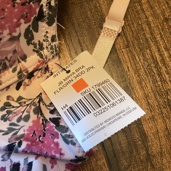 Pair of 34DD Just Be T Shirt Bras Floral & Moss Green‎ NWT - Picture 5 of 5